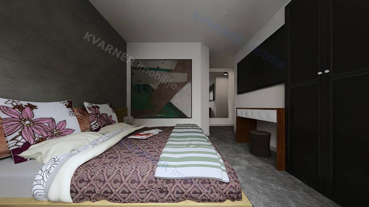 Vrbnik – Pritlični apartma z bazenom in vrtom