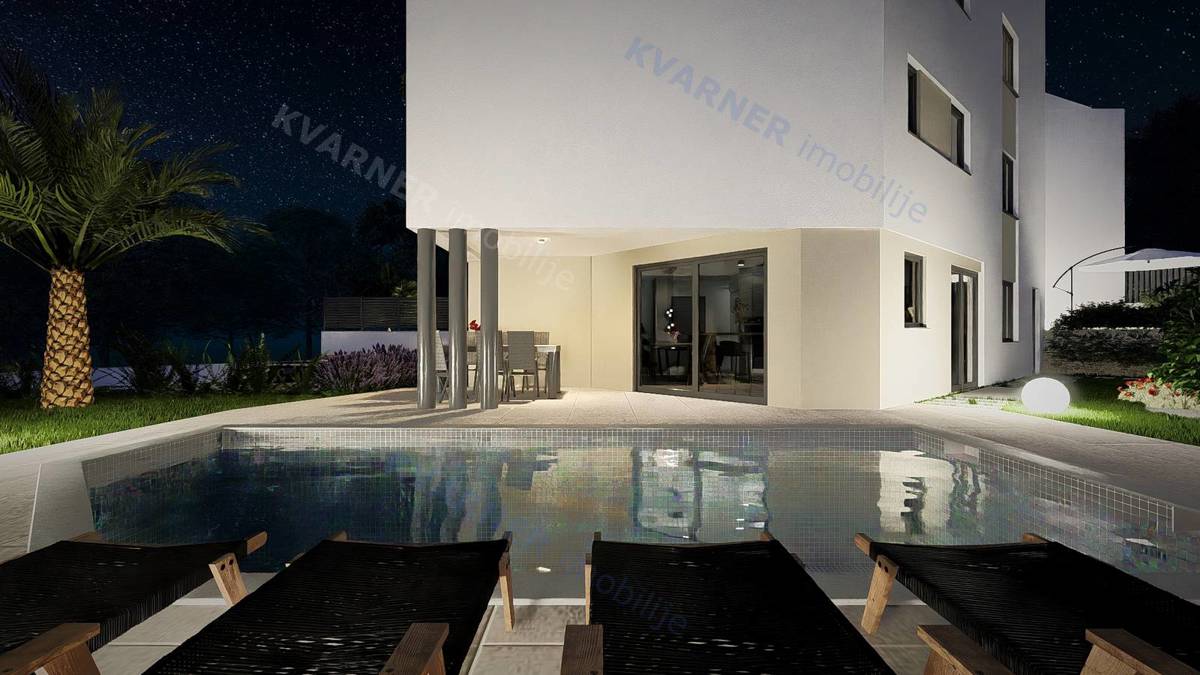 Vrbnik – Pritlični apartma z bazenom in vrtom