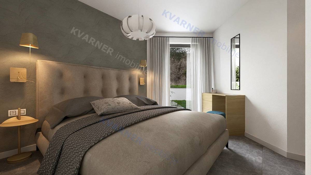 Vrbnik – Pritlični apartma z bazenom in vrtom