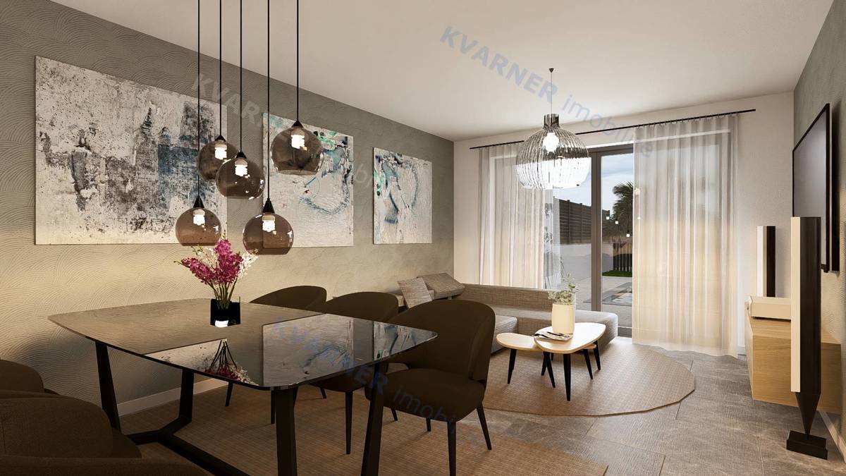 Vrbnik – Pritlični apartma z bazenom in vrtom