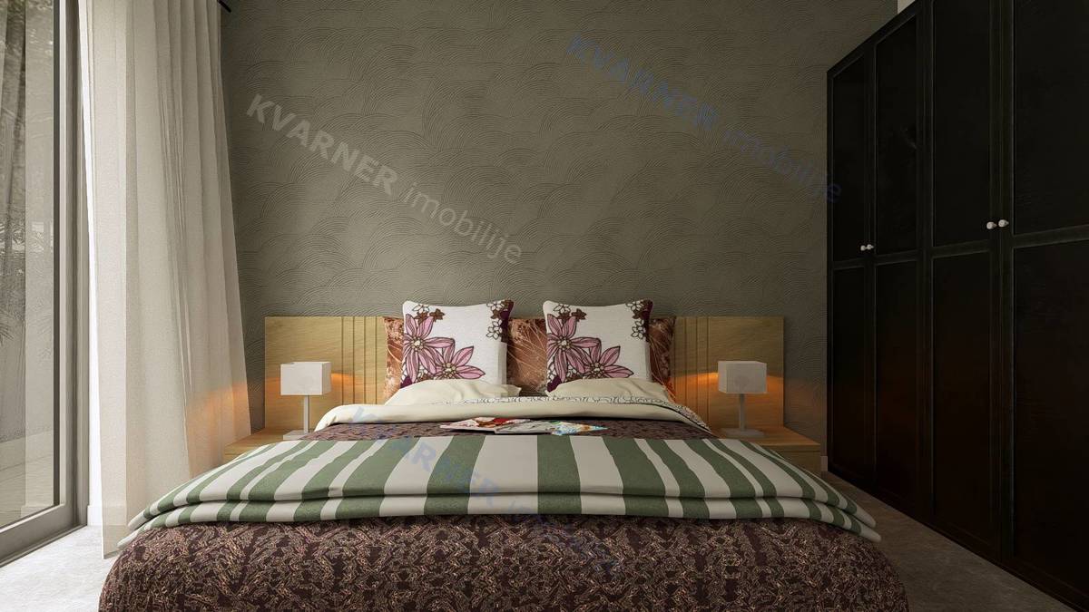 Vrbnik – Pritlični apartma z bazenom in vrtom