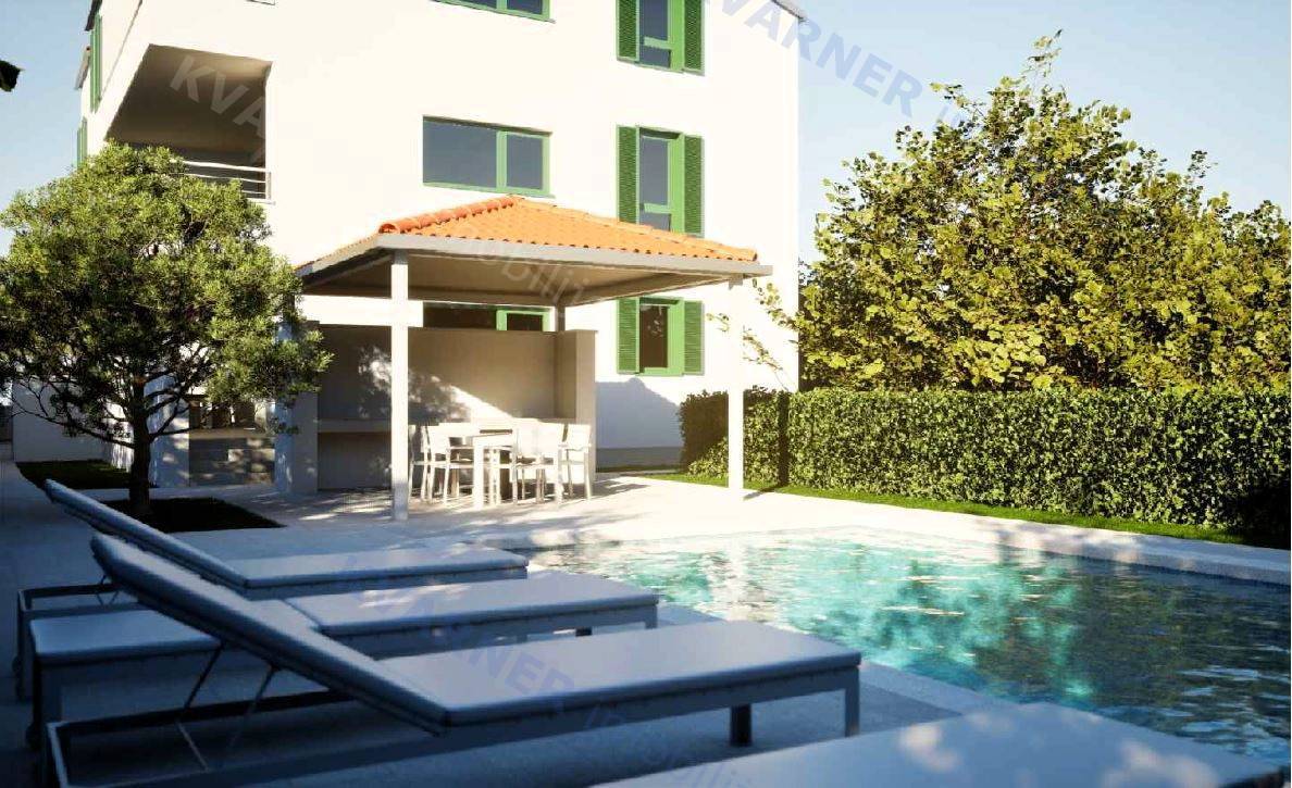 Šilo - apartma z bazenom 100 m od morja