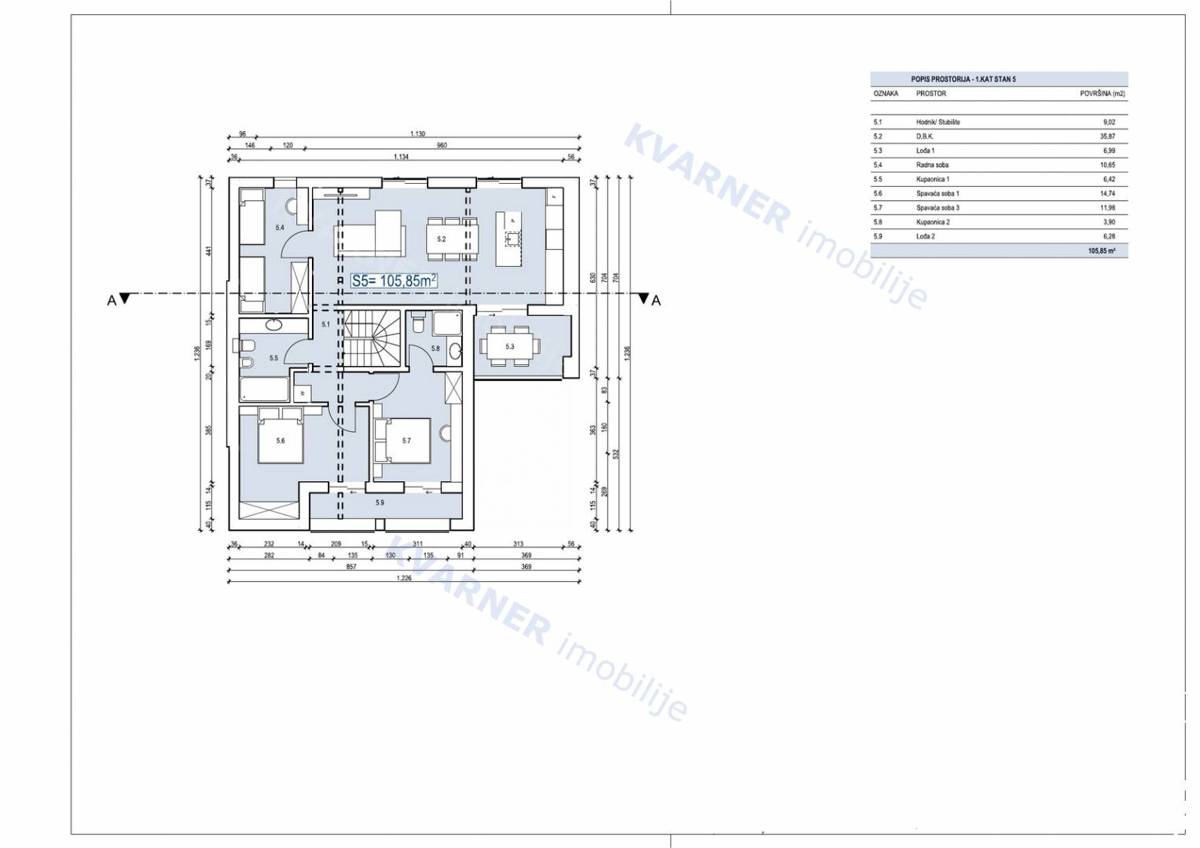 Malinska - penthouse 250 m od morja