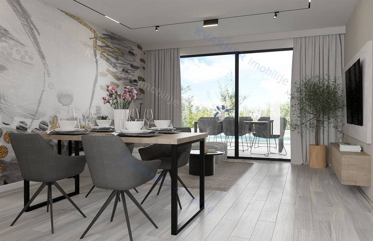 Njivice – Luksuzno stanovanje z bazenom,20 m od morja