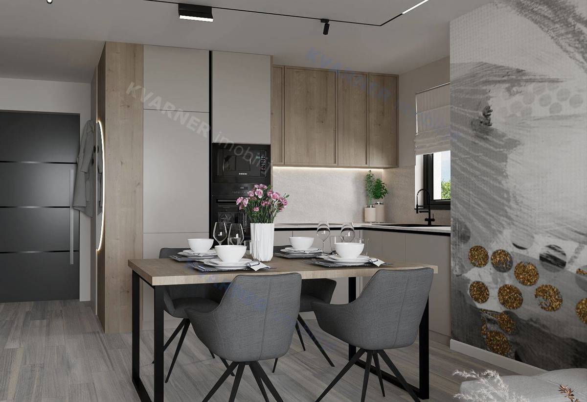 Njivice – Luksuzno stanovanje z bazenom,20 m od morja