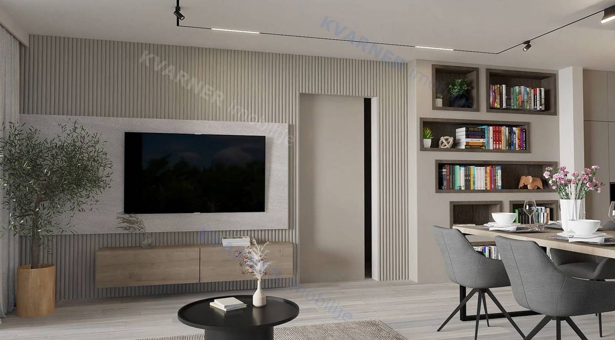 Njivice – Luksuzno stanovanje z bazenom,20 m od morja