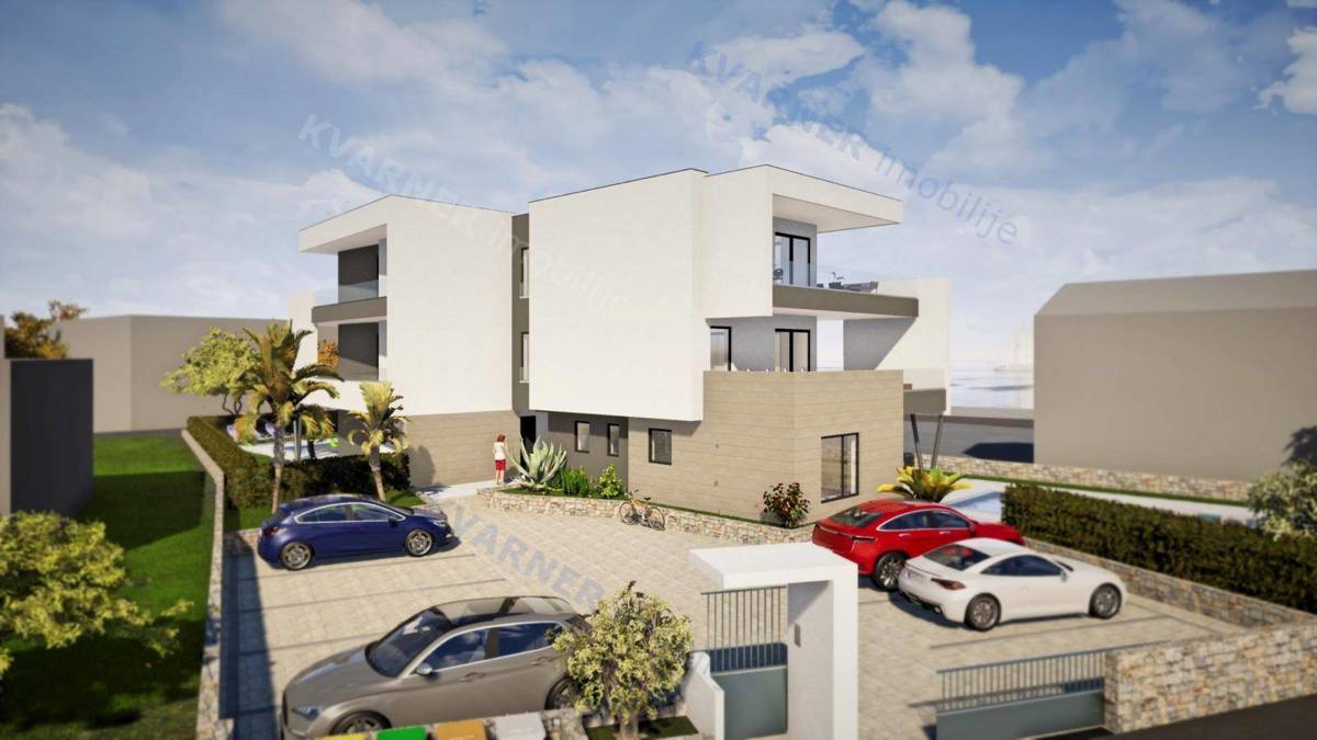 Njivice – Luksuzno stanovanje z bazenom,20 m od morja