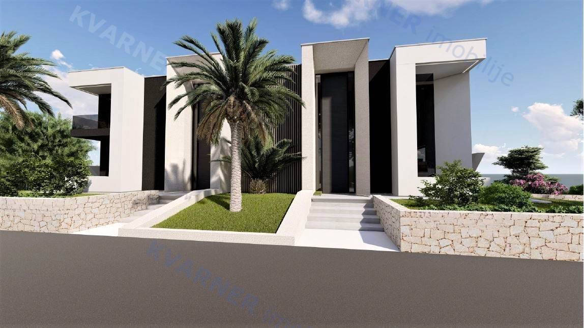  Njivice – hiša z 2 dvonadstropnima apartmajema in bazenom