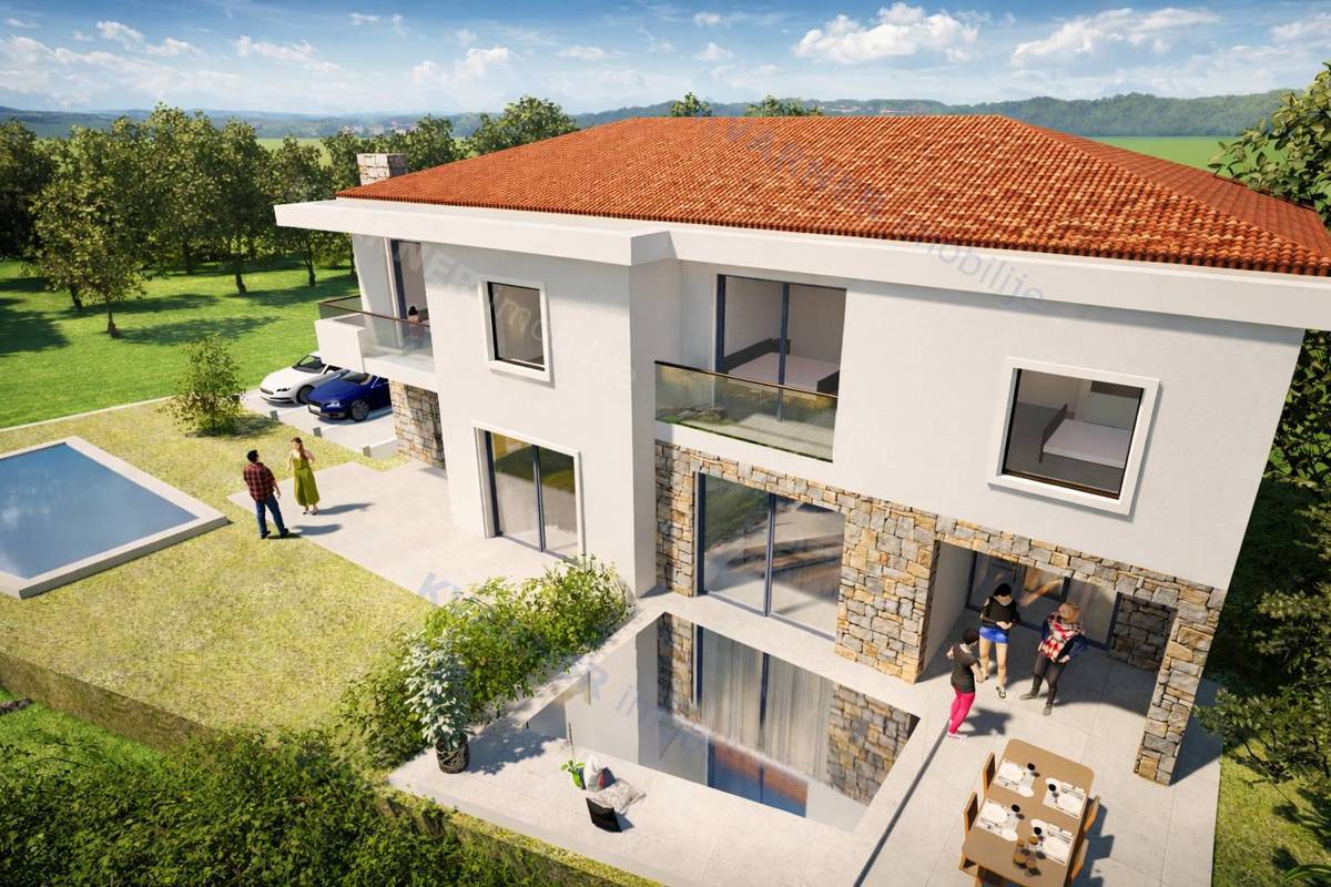 Malinska - Dvojna hiša s bazenom in vrtom