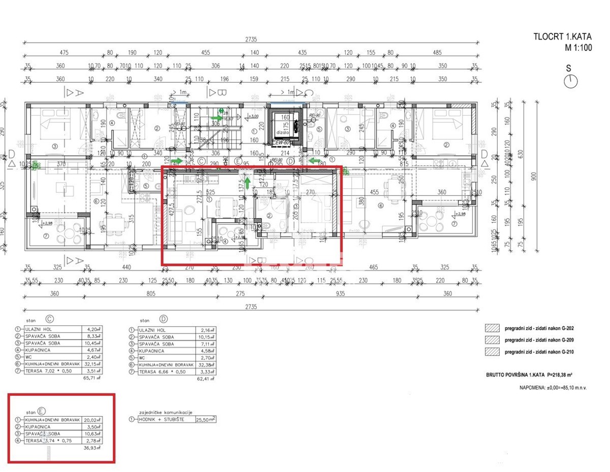 Stanovanje v novogradnji z dvigalom v Taru na dobri lokaciji z eno spalnico in dvema parkirnima mestoma