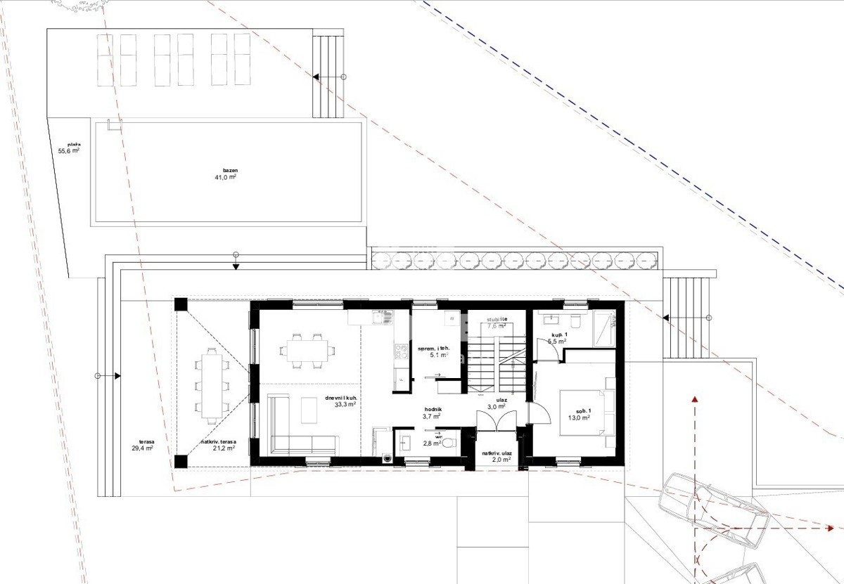 Zemljišče z gradbenim dovoljenjem za hišo z bazenom v bližini Višnjana