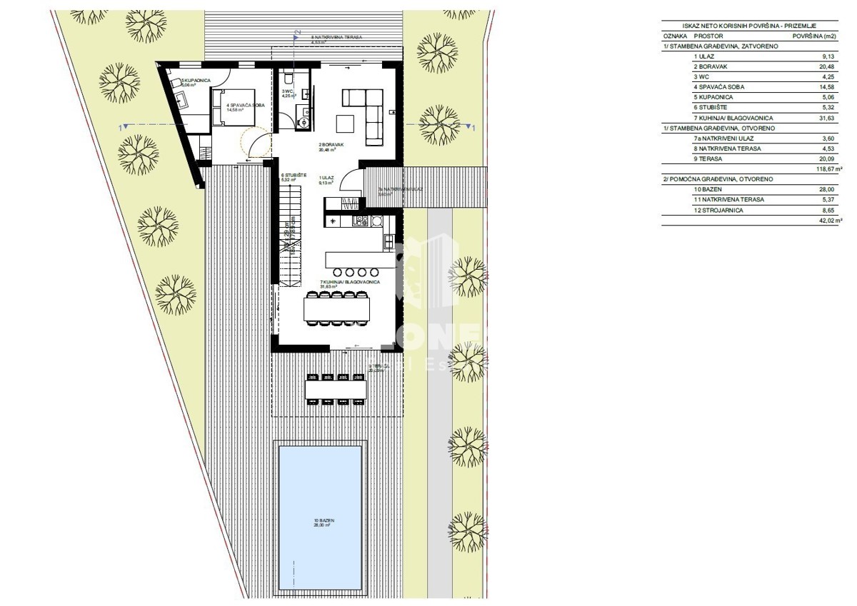 Gradbeno zemljišče s plačanimi komunalnimi storitvami v bližini Umaga