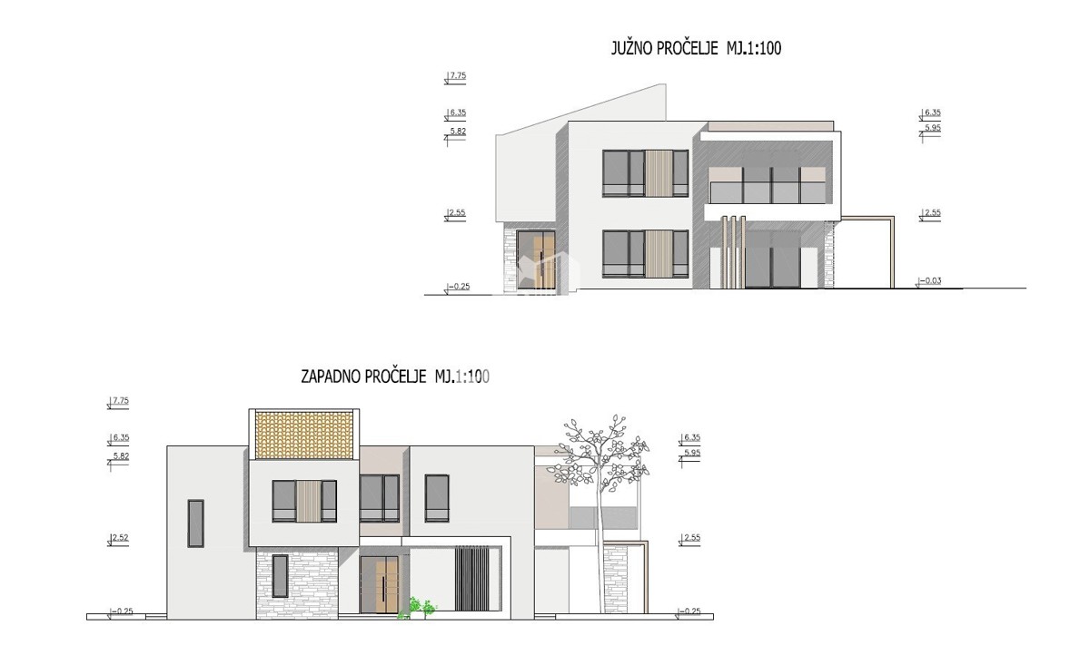 Moderna polsamostojna hiša z bazenom v bližini Umaga