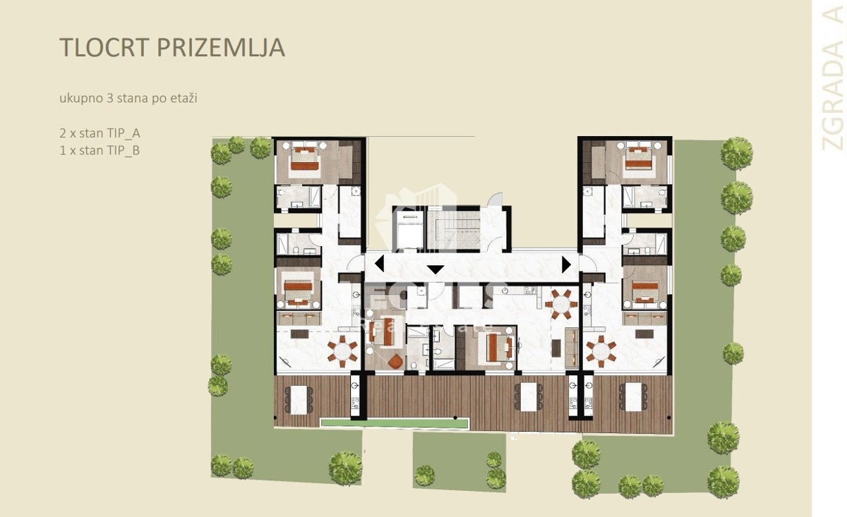 Luksuzno stanovanje v pritličju z vrtom in pogledom na morje v Novigradu