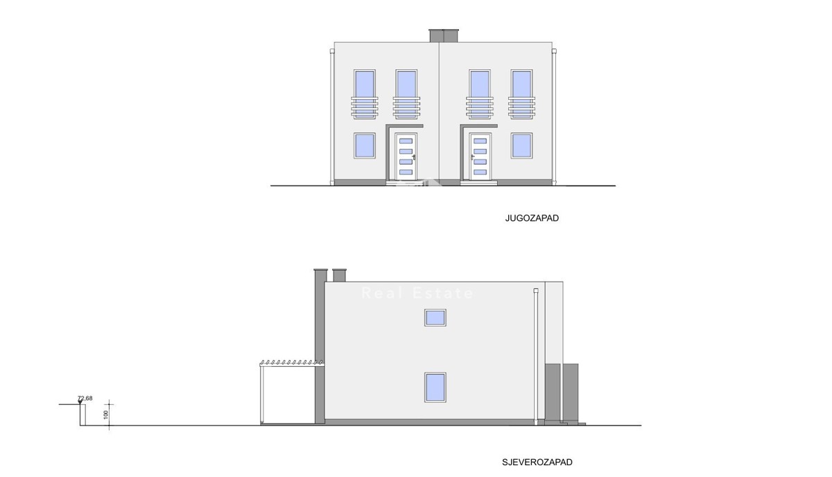 Dvojček hiša z bazenom v bližini Umaga