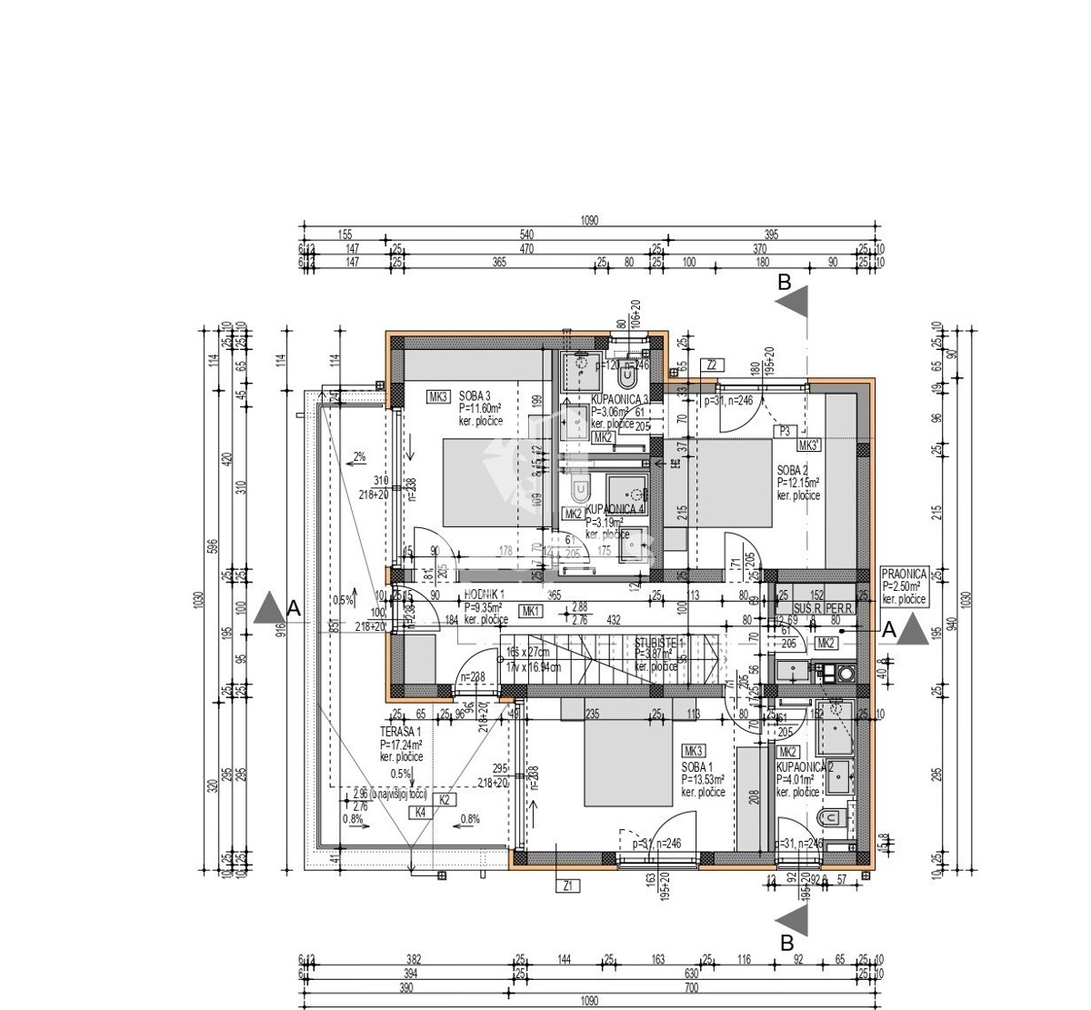 Moderna vila z bazenom in pogledom na morje v Vabrigi, blizu Poreča