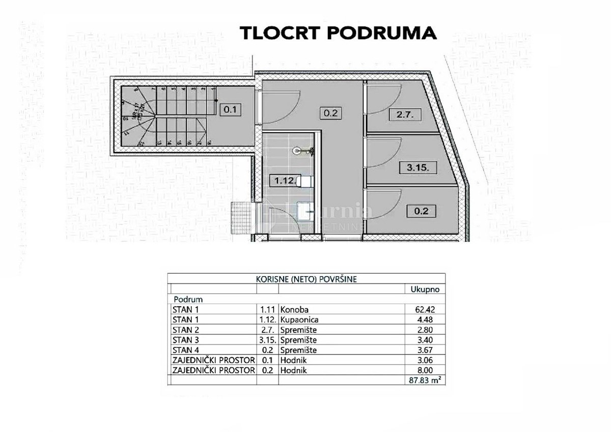 Mesto Krk, Apartma v prvem nadstropju s pogledom na morje