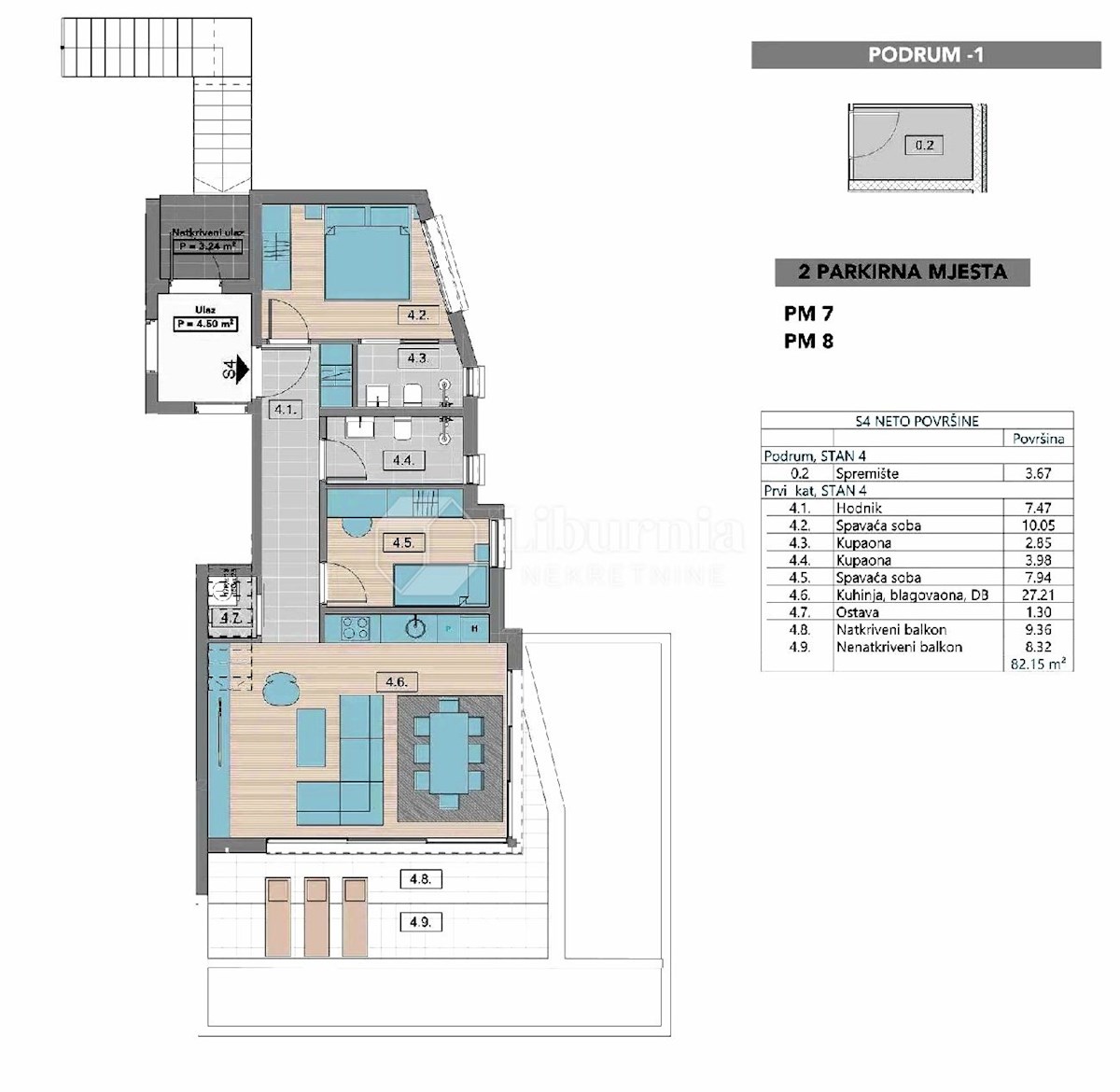 Mesto Krk, Apartma v prvem nadstropju s pogledom na morje
