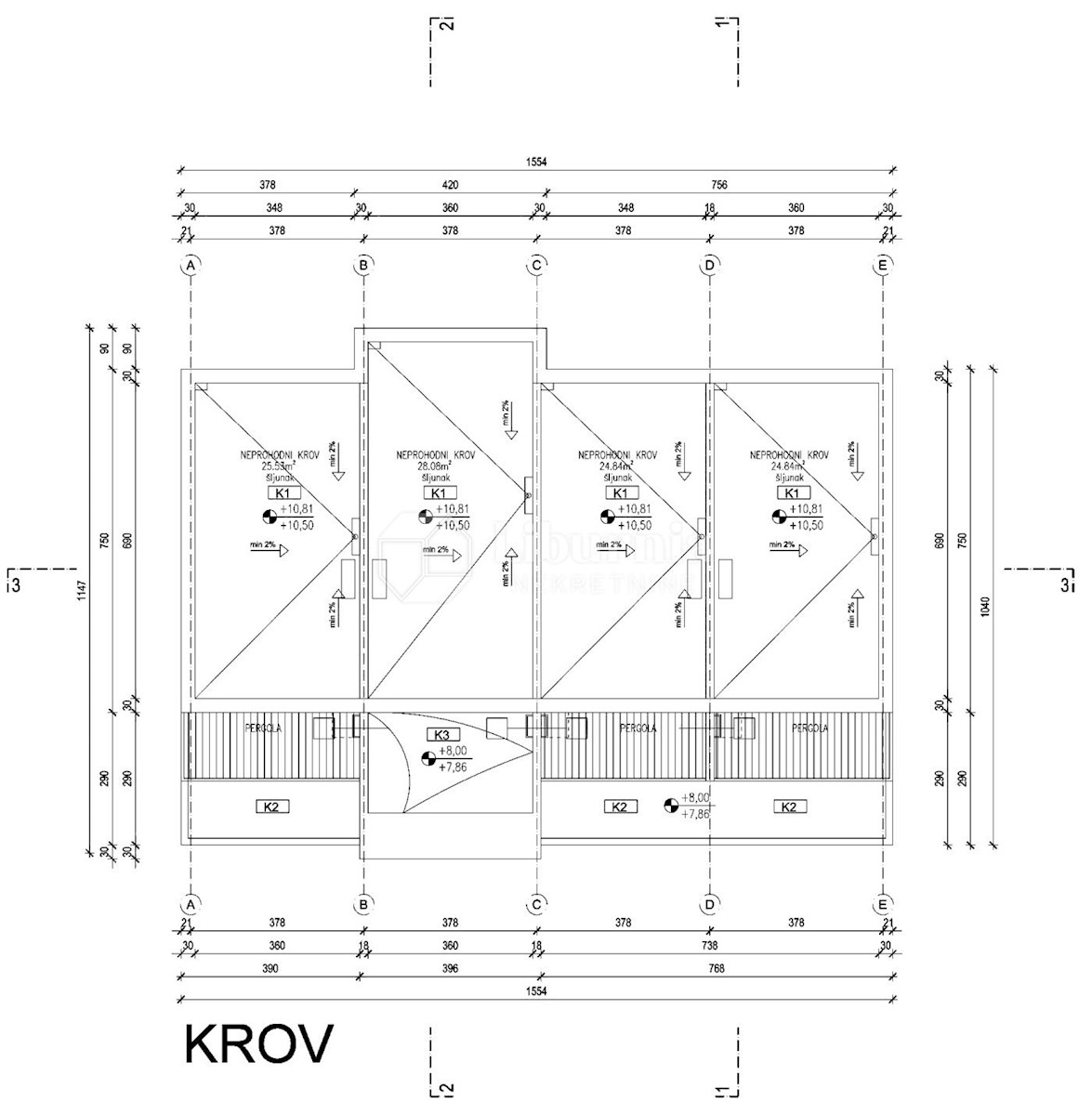 Mesto Krk. Luksuzno trinadstropno stanovanje, 300 metrov od morja.
