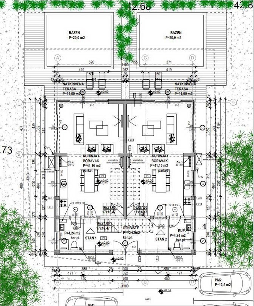 Malinska. Nov dvonadstropni apartma z bazenom