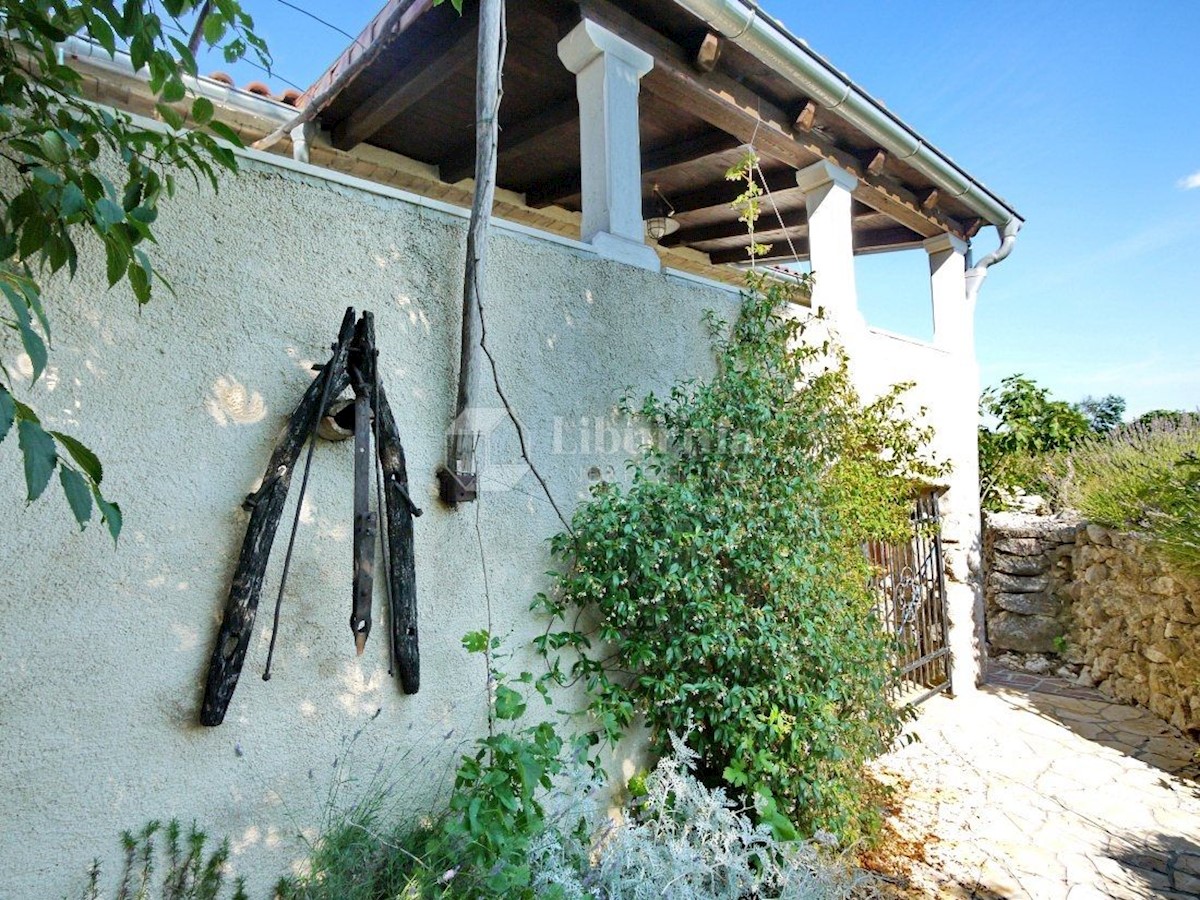 Otok Krk, Vrbnik, prenovljena kamnita hiša z velikim vrtom in bazenom.