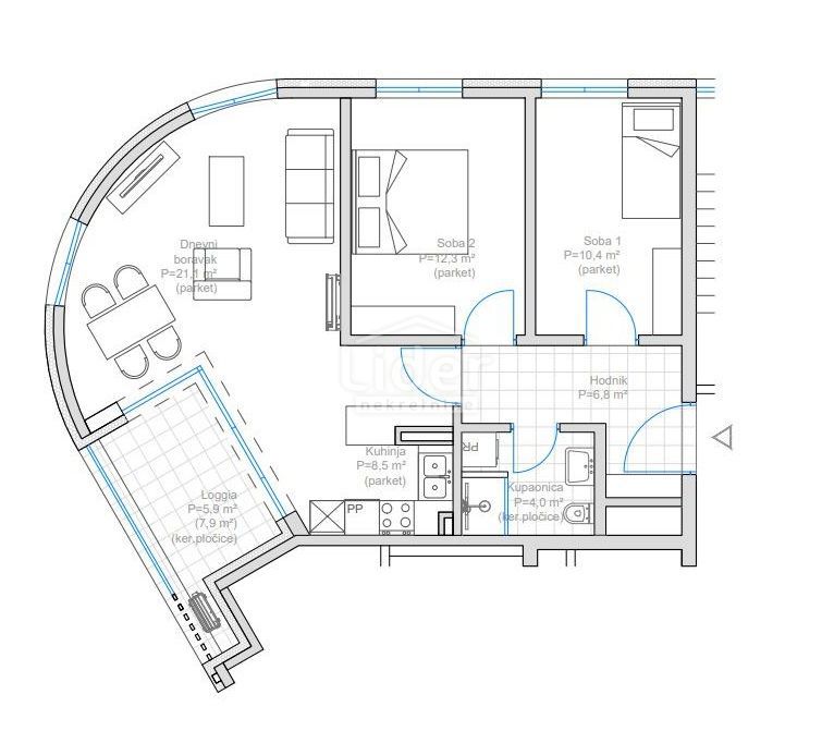 Stanovanje Martinkovac, 77m2