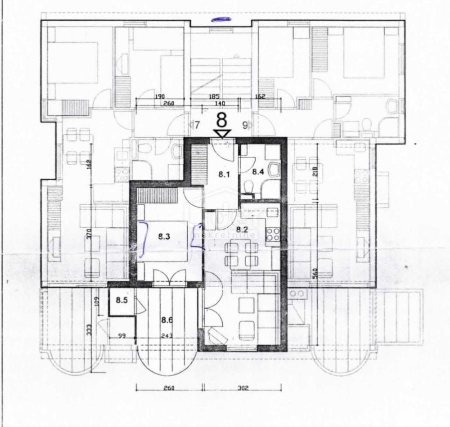 Apartma Novalja, 56m2