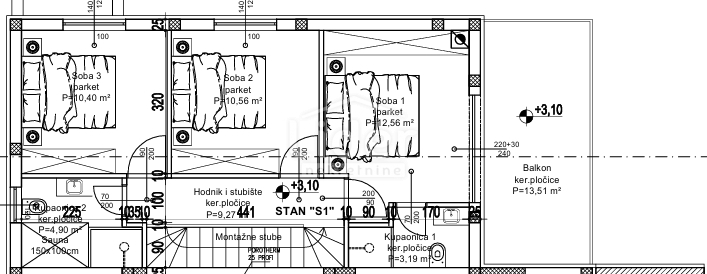 Stanovanje Oprić, 124m2