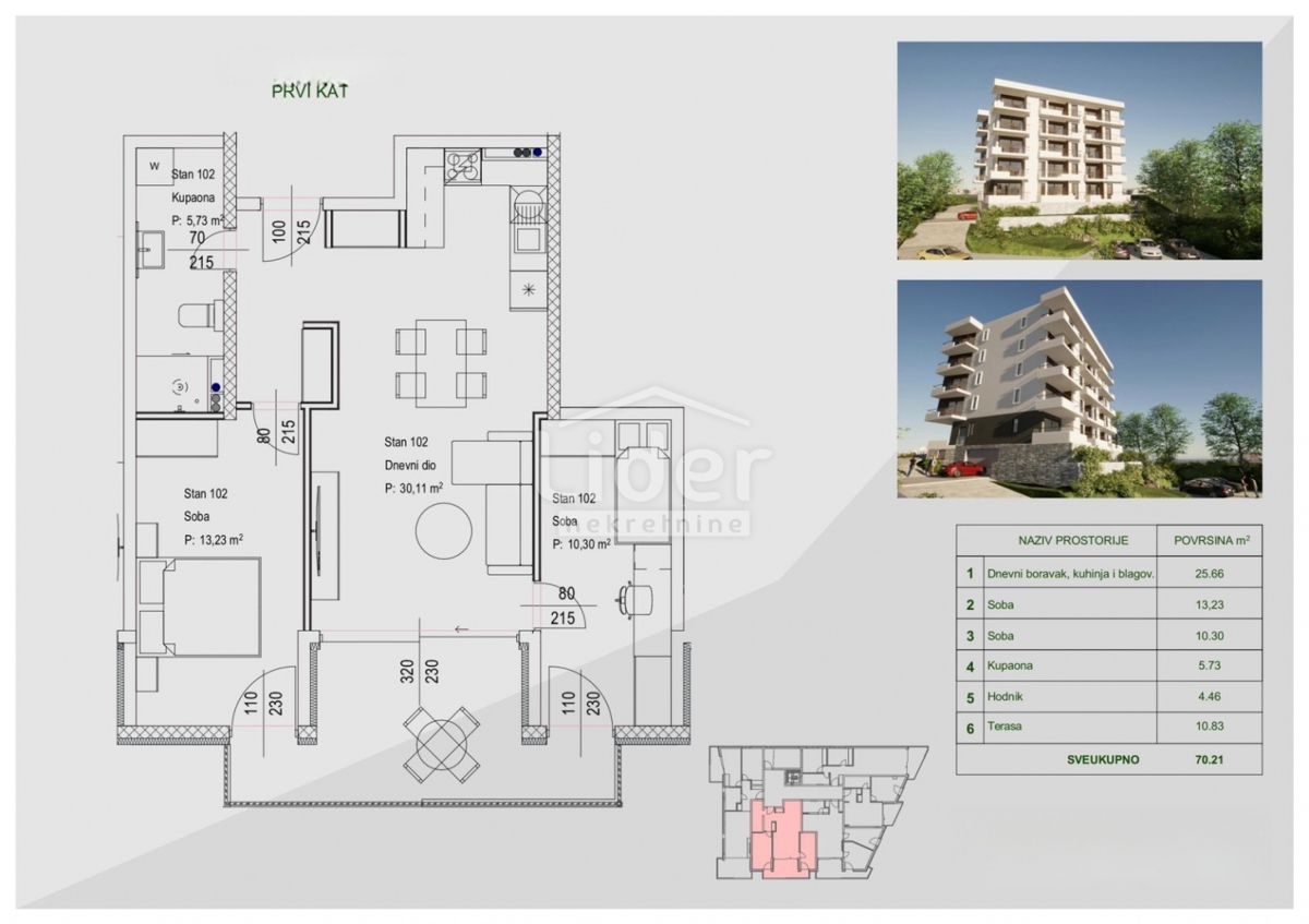 Stanovanje Zamet, Rijeka, 64,11m2