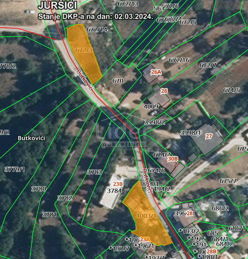 Zemljišče Butkovići, 454m2