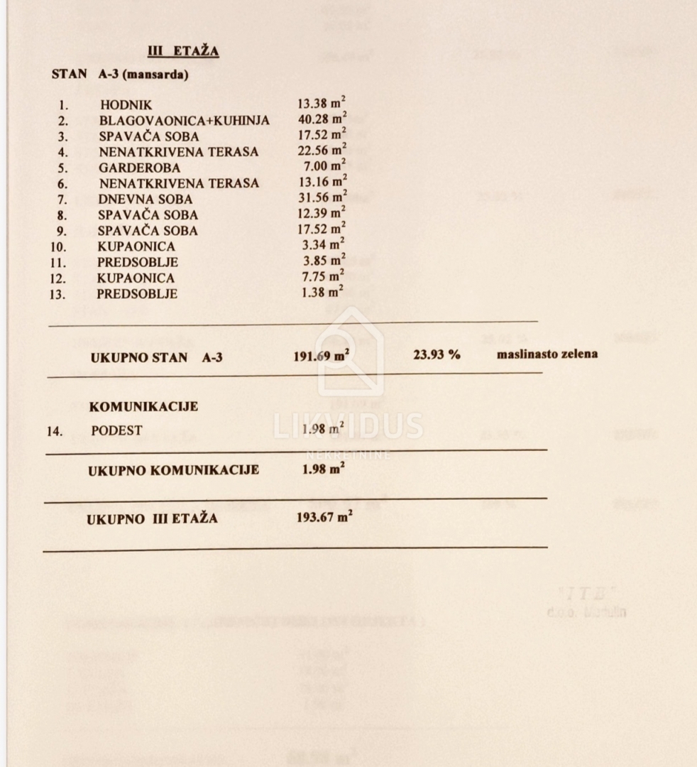 Stanovanje Medulin, 191,69m2