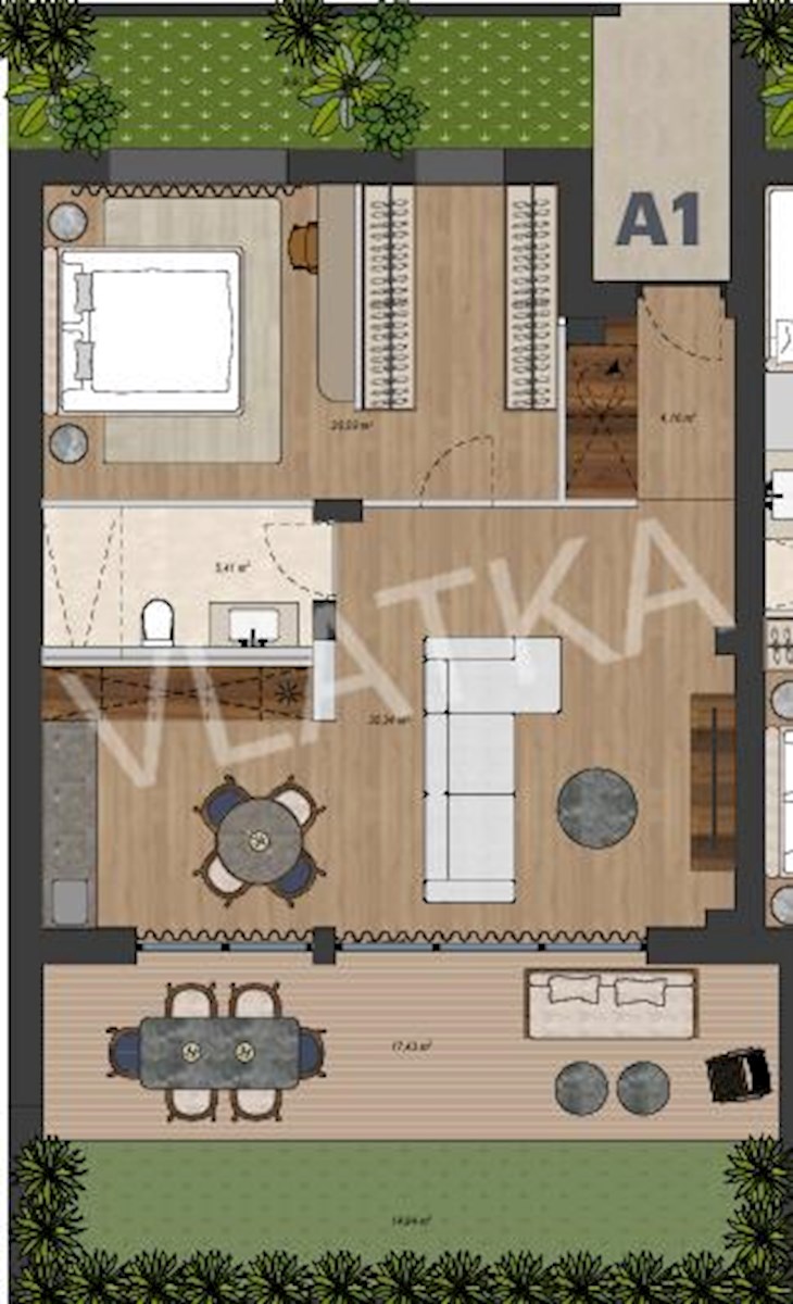 NOVOGRADNJA: 2-SOBNO STANOVANJE Z 2 TERASAMA IN VRTOM OB PARKU MAKSIMIR
