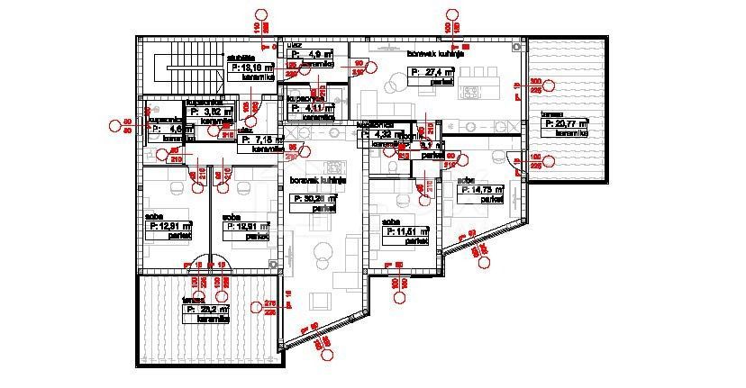 POVILE - apartma 89m2, novogradnja, 250m od morja