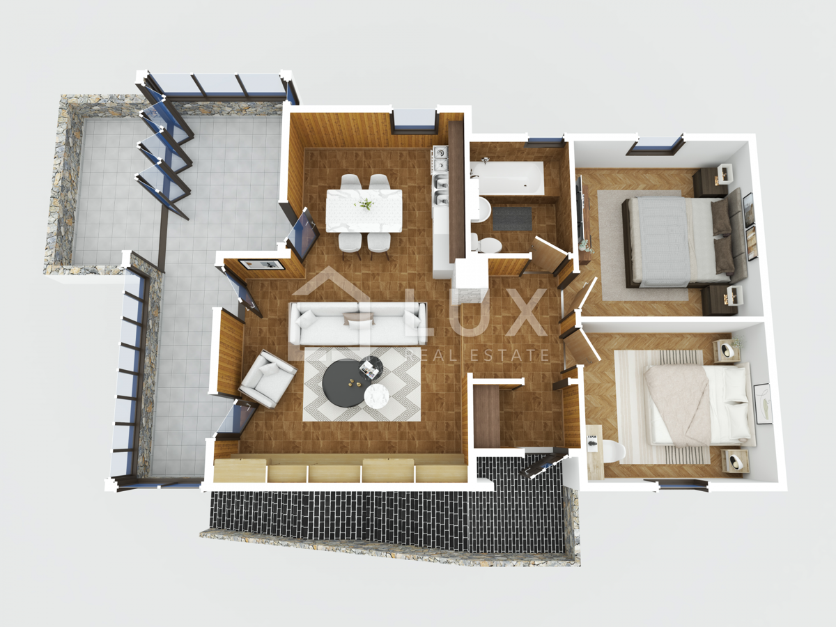 PULA - stanovanje 85m2 + vrt