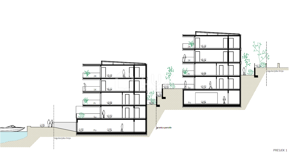CRIKVENICA - apartma 1s + kopalnica, 1. vrsta do morja