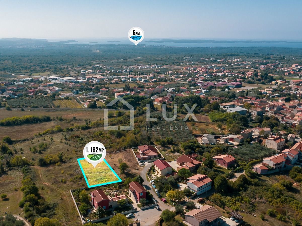 VODNJAN - gradbeno zemljišče 1186m2