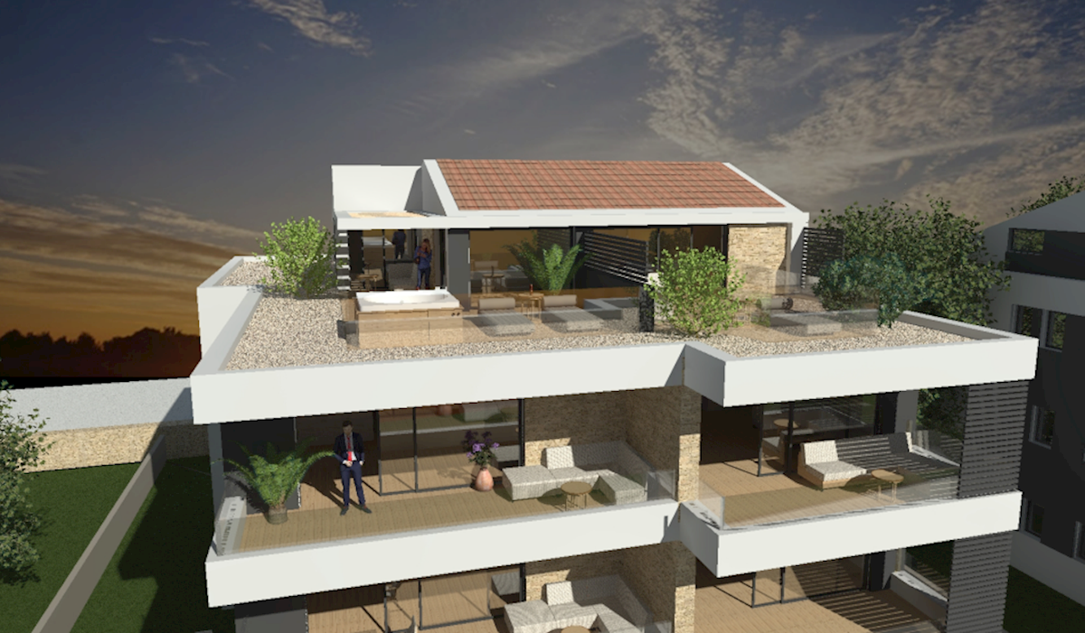 ROVINJ - penthouse v moderni novogradnji s strešno teraso