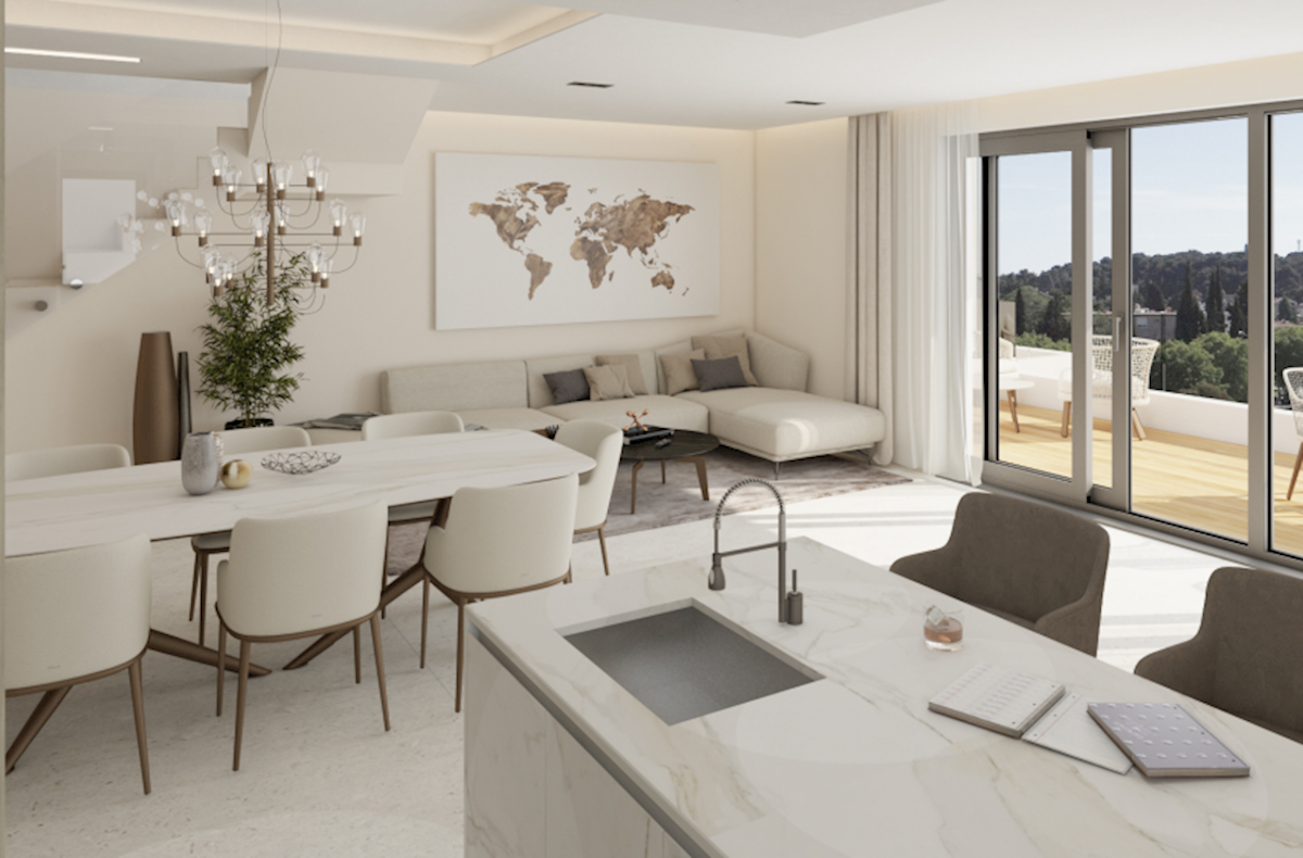 ROVINJ - penthouse v moderni novogradnji z dvigalom in odprtim pogledom na mesto