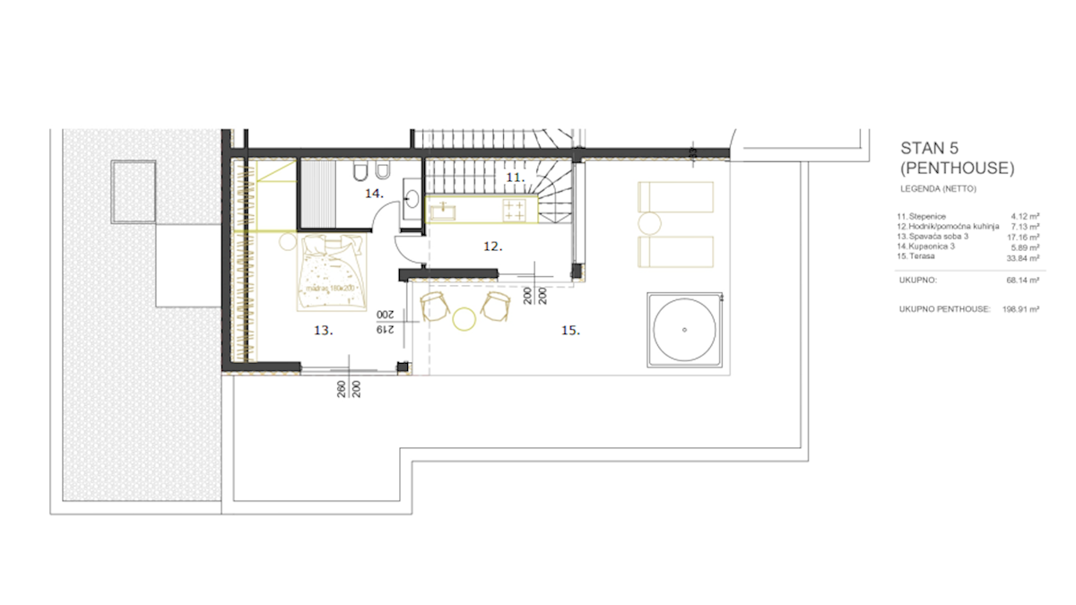 ROVINJ - penthouse v moderni novogradnji z dvigalom in odprtim pogledom na mesto