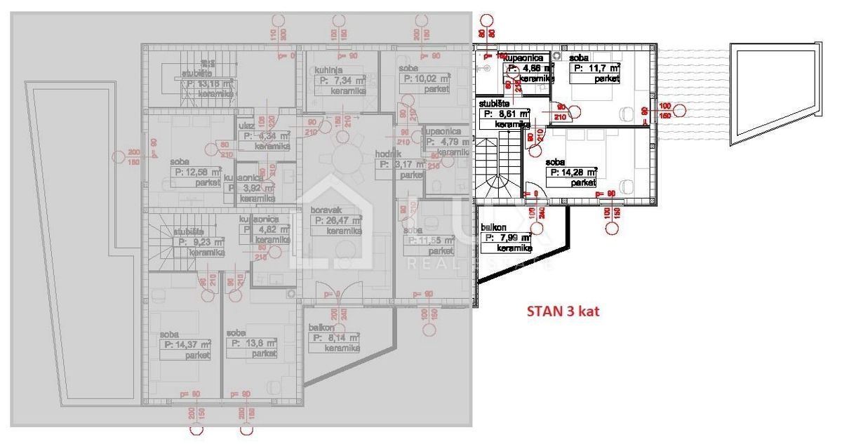 POVILE - stanovanje 79m2, 2. nadstropje, novogradnja