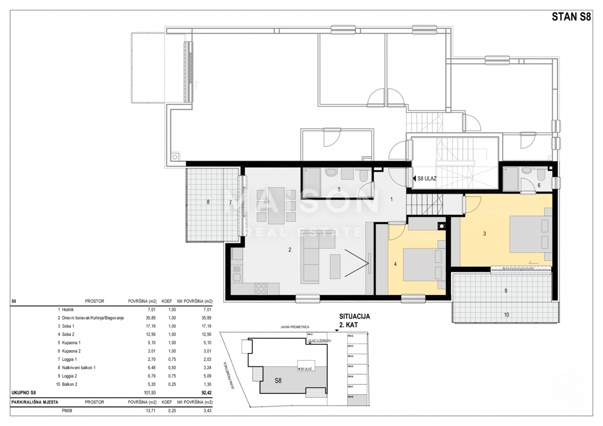 Stanovanje Mandre, Kolan, 92,48m2