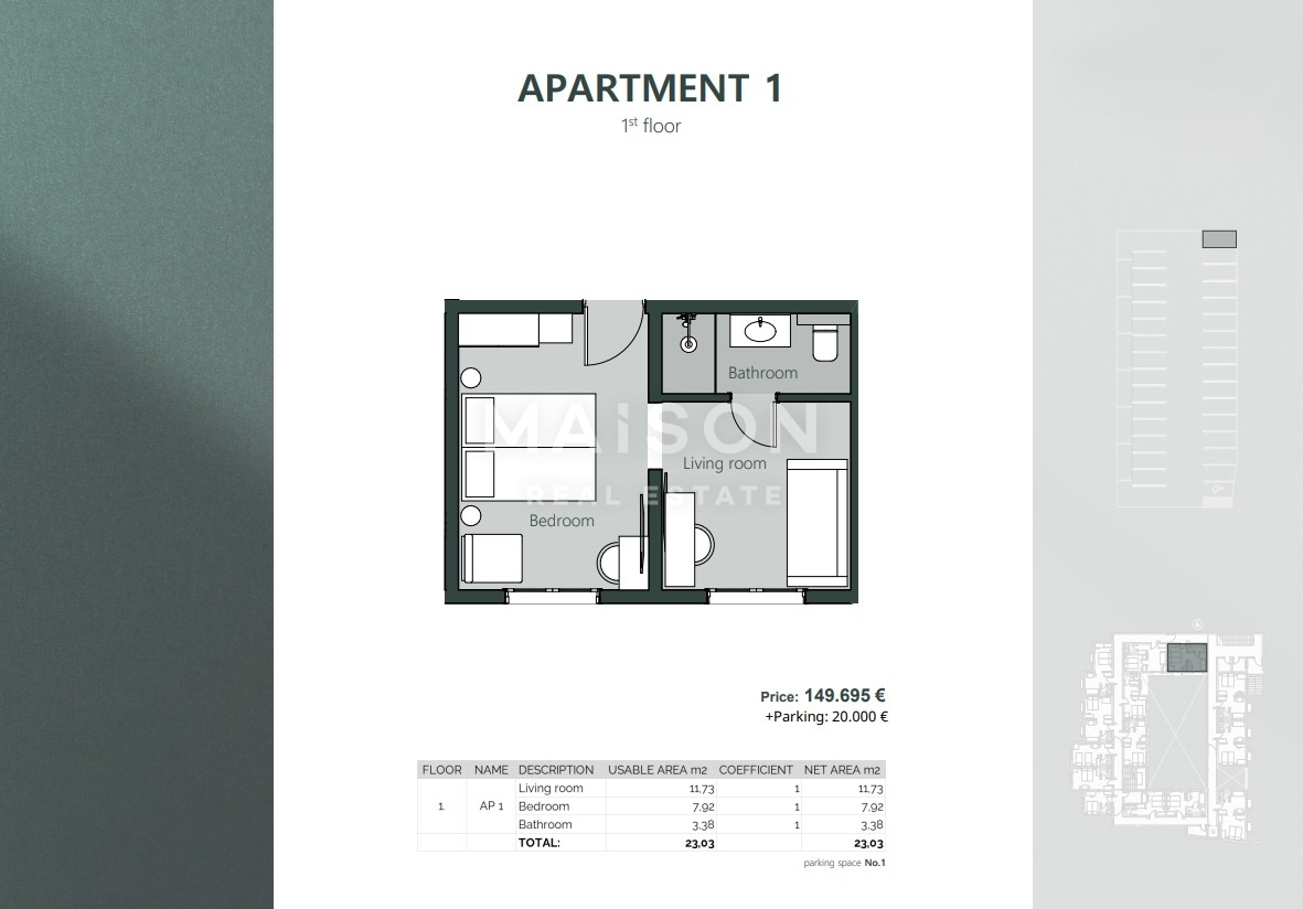 Apartma Crikvenica, 23,03m2