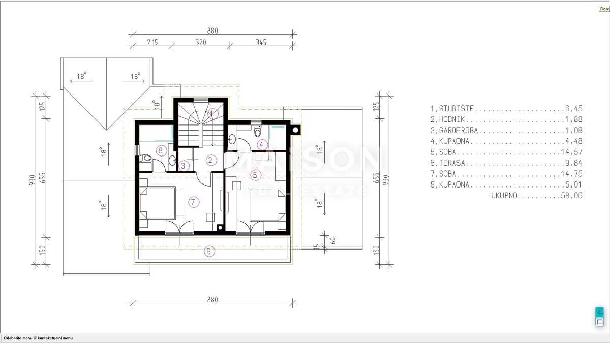 Mediteranska vila z bazenom pri Krku – pogled na morje