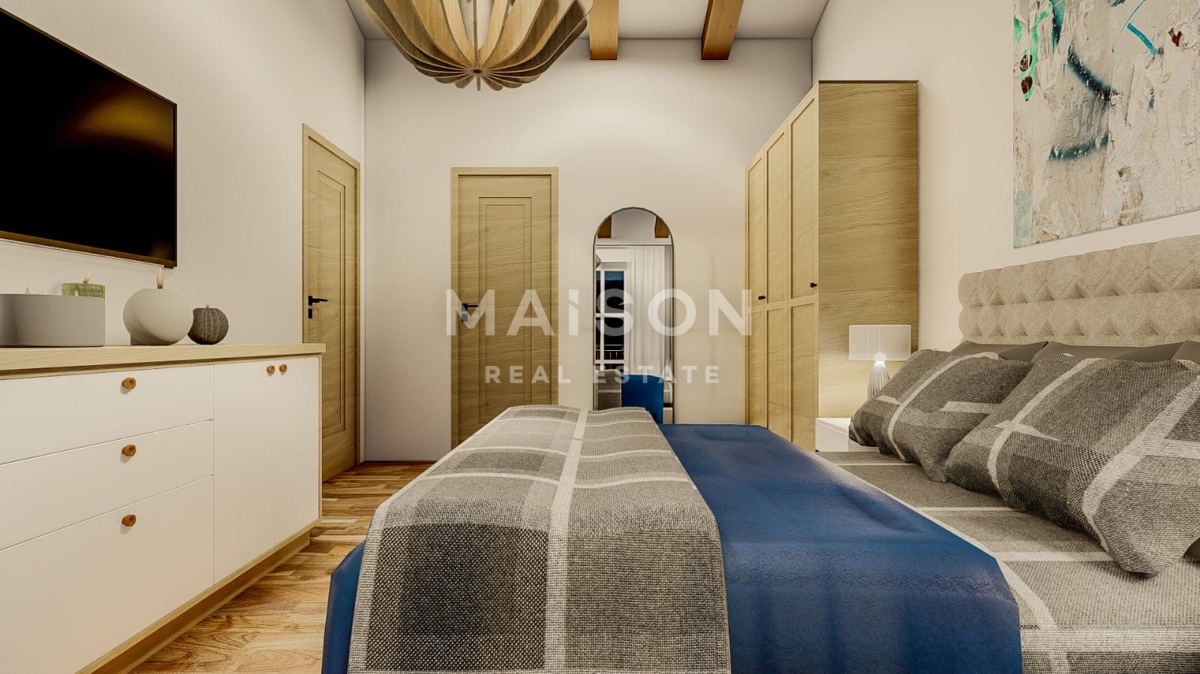 Mediteranska vila z bazenom pri Krku – pogled na morje