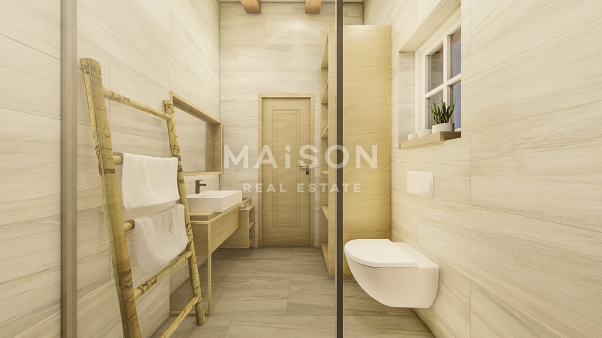 Mediteranska vila z bazenom pri Krku – pogled na morje