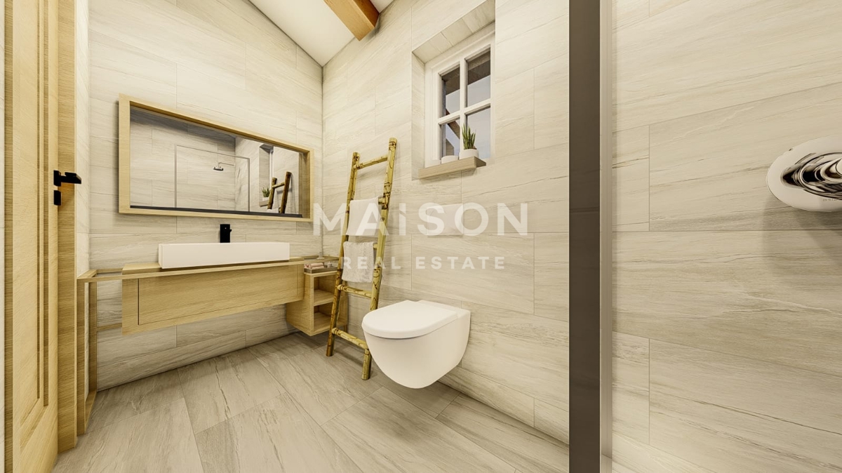 Mediteranska vila z bazenom pri Krku – pogled na morje