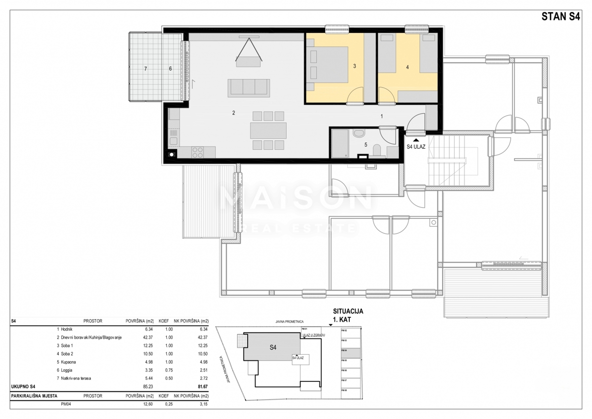 Stanovanje Mandre, Kolan, 81,67m2