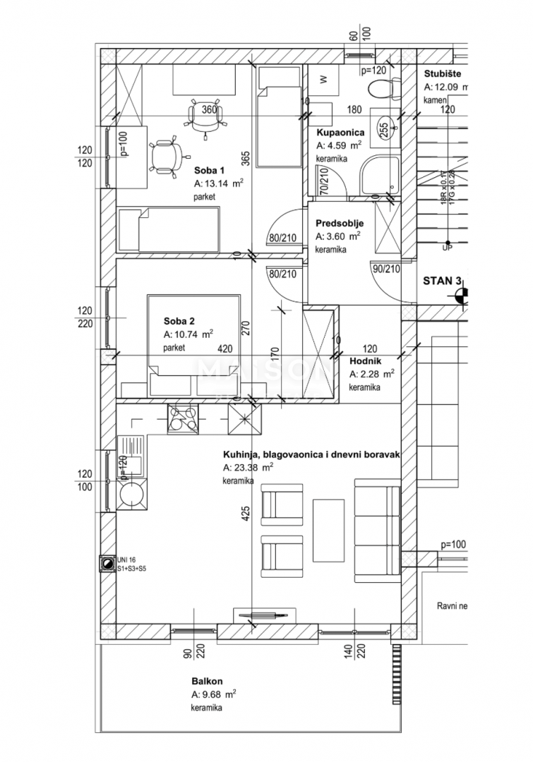 Stanovanje Marčelji, Viškovo, 67,41m2