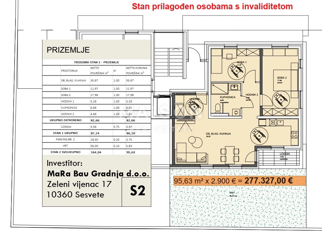 Stanovanje Sesvetski Kraljevec, Sesvete, 95,63m2