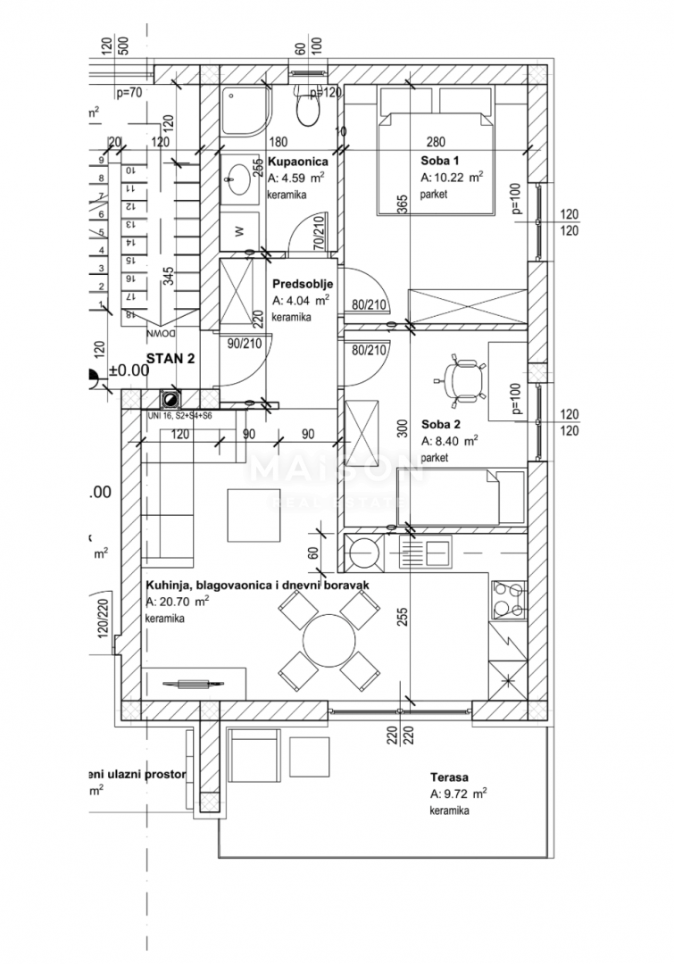 Stanovanje Marinići, Viškovo, 57,67m2